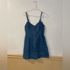 (4/$15) Dark Blue Denim Button Up Dress